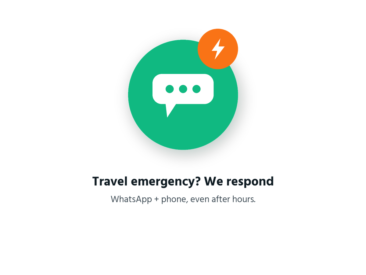 goFLY emergency support — we respond on WhatsApp and phone even after hours for genuine travel emergencies