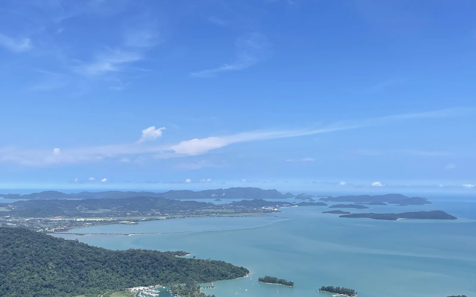 Langkawi's islands and sea from the cable car, Malaysia — photo by goFLY founder Mahabub Alam Razu