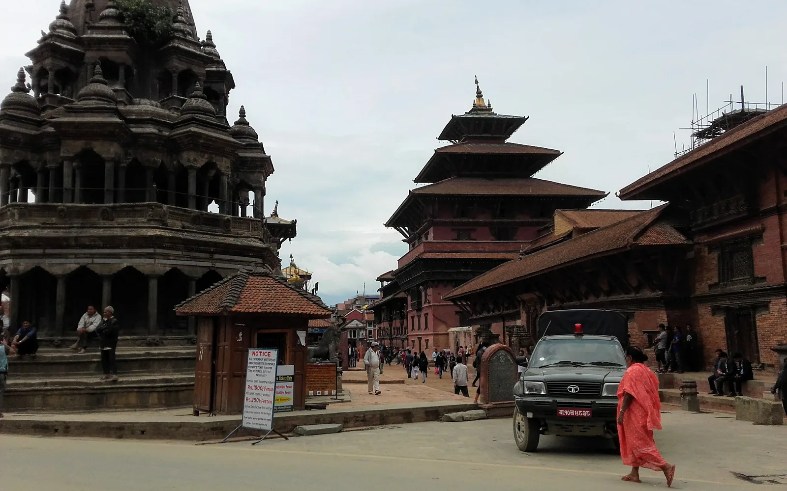 Newari pagoda temples of a Kathmandu Valley Durbar Square, Nepal