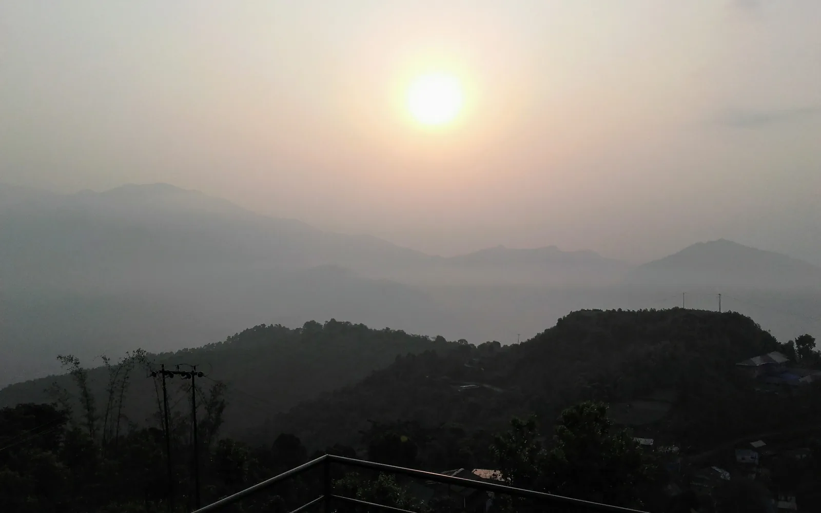 Morning light over the Pokhara valley, Nepal