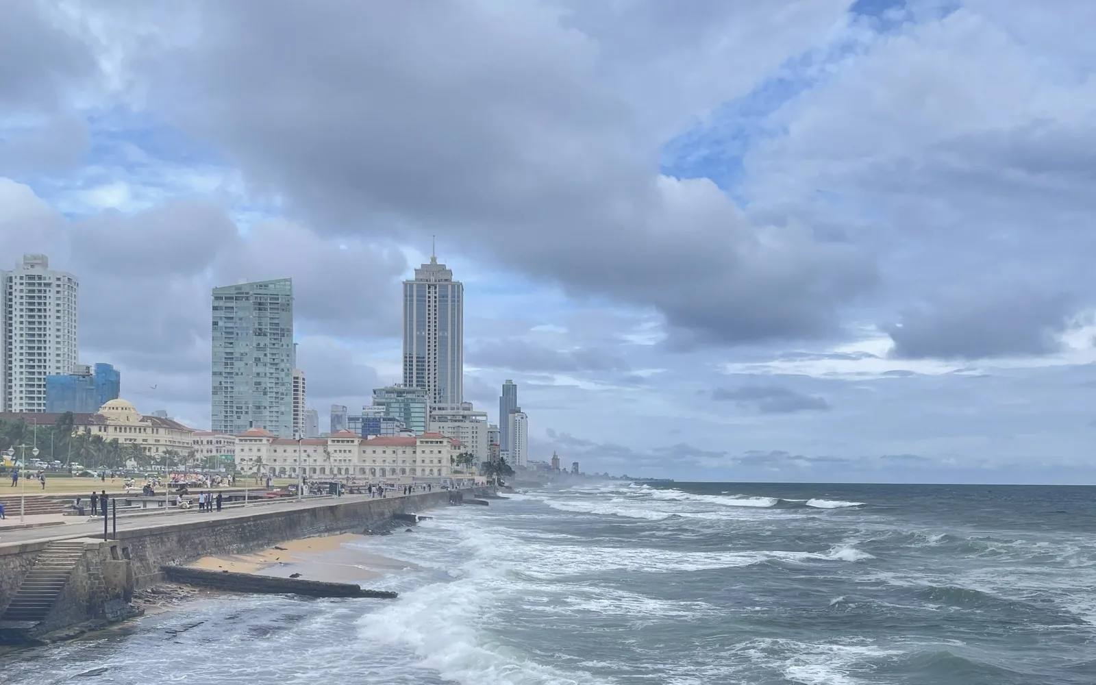 Waves along Marine Drive in Colombo, Sri Lanka — photo by goFLY founder Mahabub Alam Razu