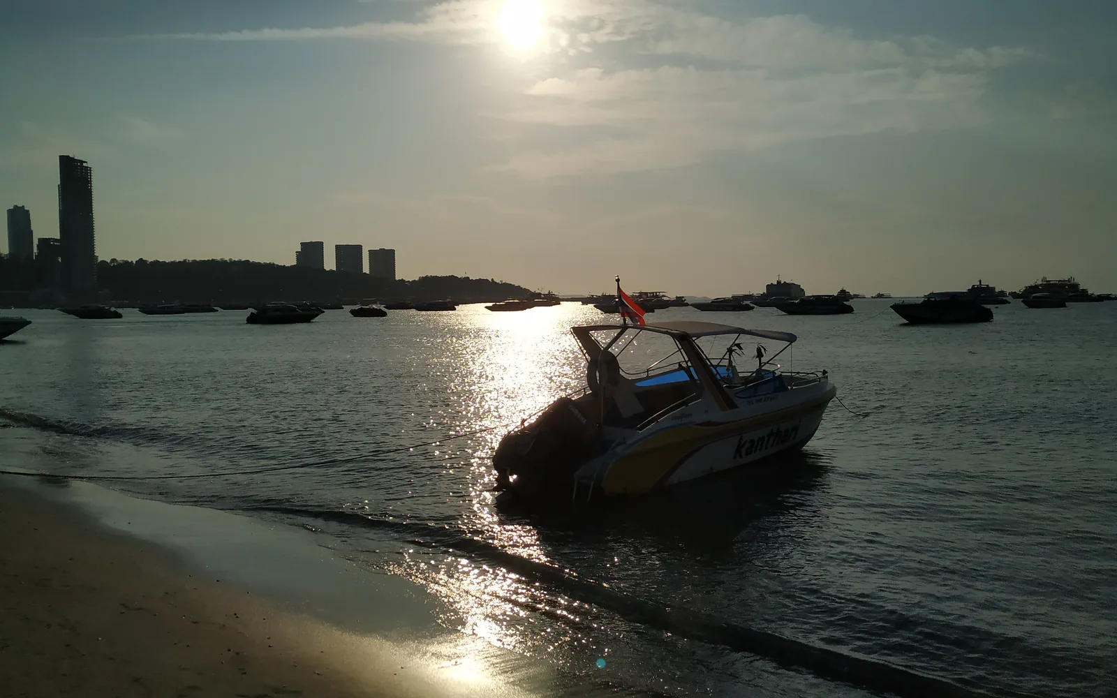 Golden sunset over Pattaya Beach, Thailand — photo by goFLY founder Mahabub Alam Razu