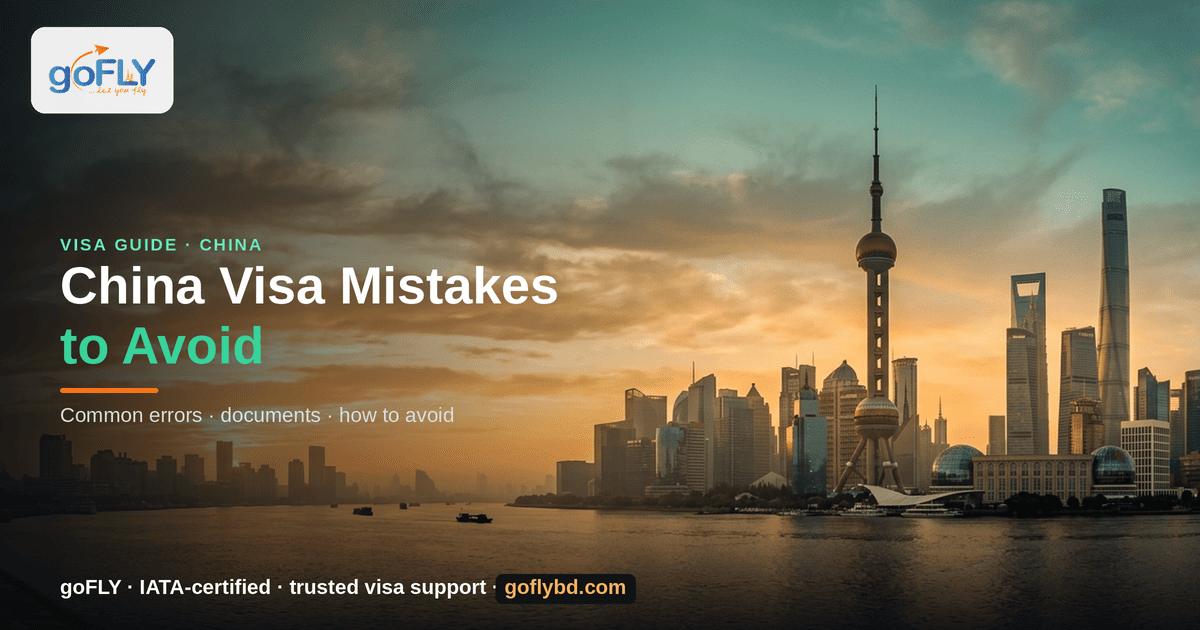 Avoid Common Mistakes Applying for a China Visa — Shanghai Pudong skyline at sunset, goFLY Limited IATA-certified
