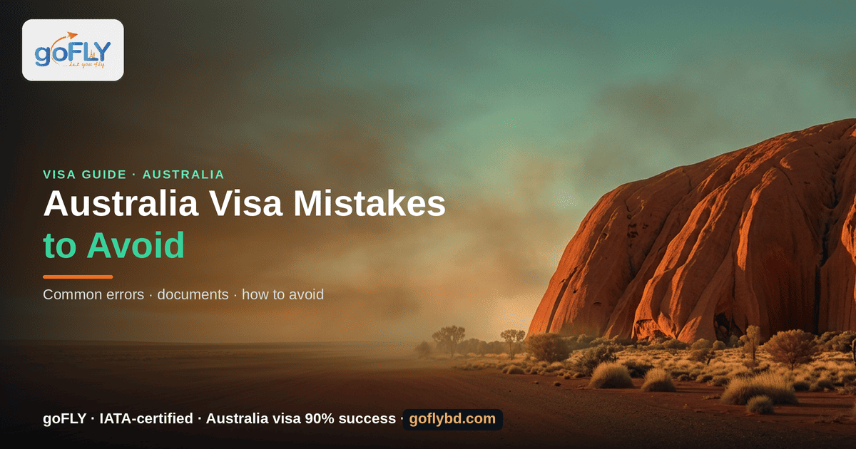 Mistakes to Avoid Applying for an Australia Visa — Uluru (Ayers Rock), Australian outback at sunset, goFLY Limited IATA-certified