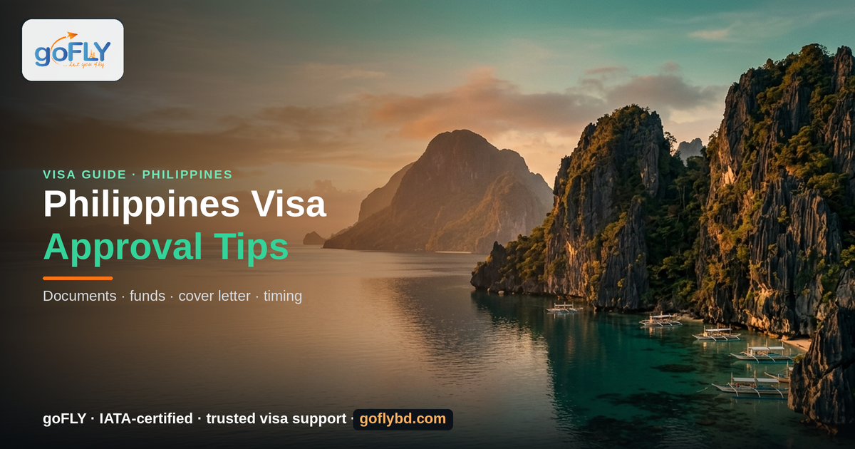 Tips to Increase Your Philippines Visa Approval — El Nido, Palawan at sunset, goFLY Limited IATA-certified