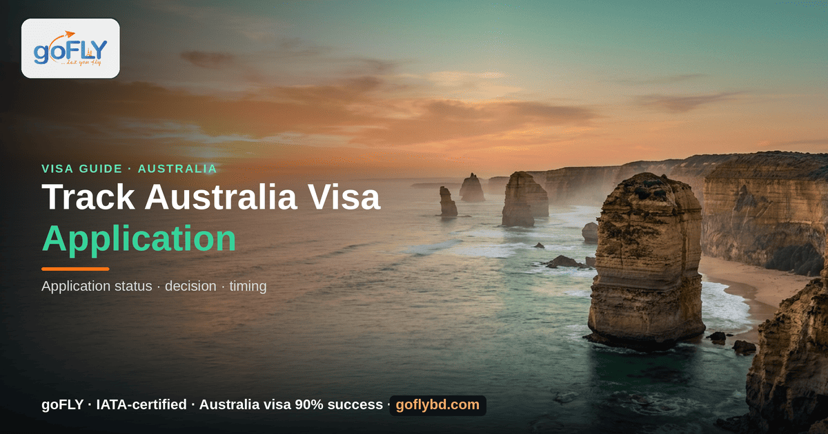 Track Your Australia Visa Application from Bangladesh — Twelve Apostles, Great Ocean Road at sunset, goFLY Limited IATA-certified