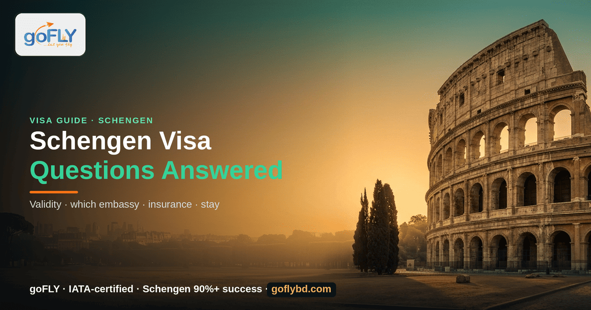 Schengen Visa FAQ — Colosseum, Rome at sunrise, goFLY Limited IATA-certified