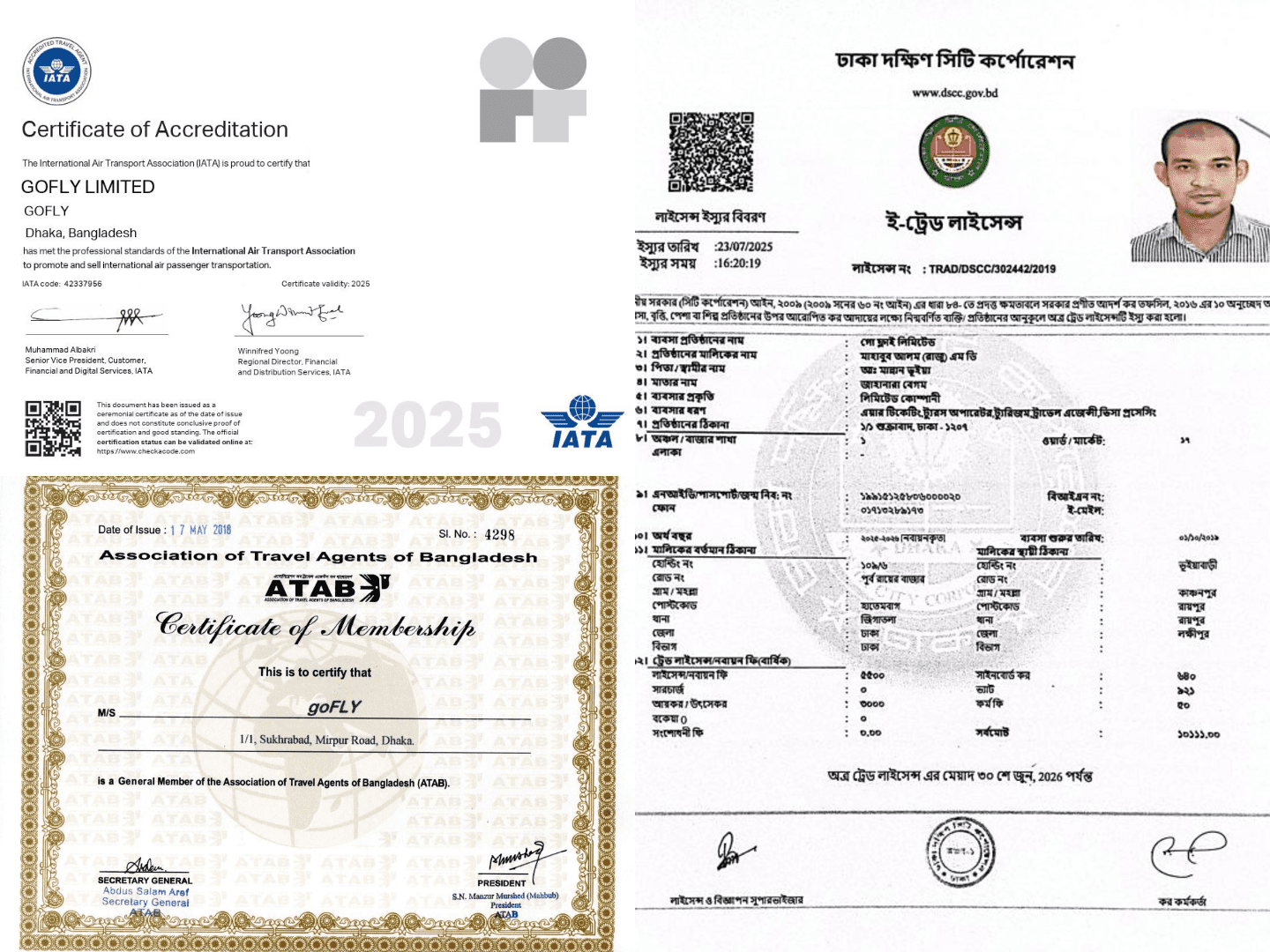 goFLY Official Certificates