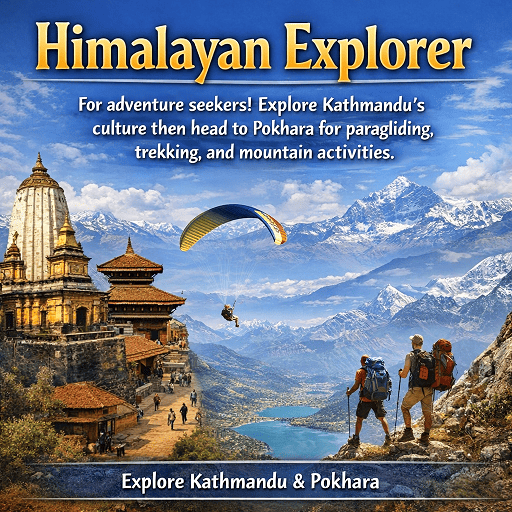 Himalayan Explorer adventure tour with paragliding over Pokhara Nepal