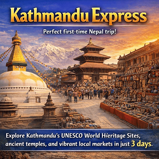Kathmandu Durbar Square with ancient temples and traditional Nepali architecture